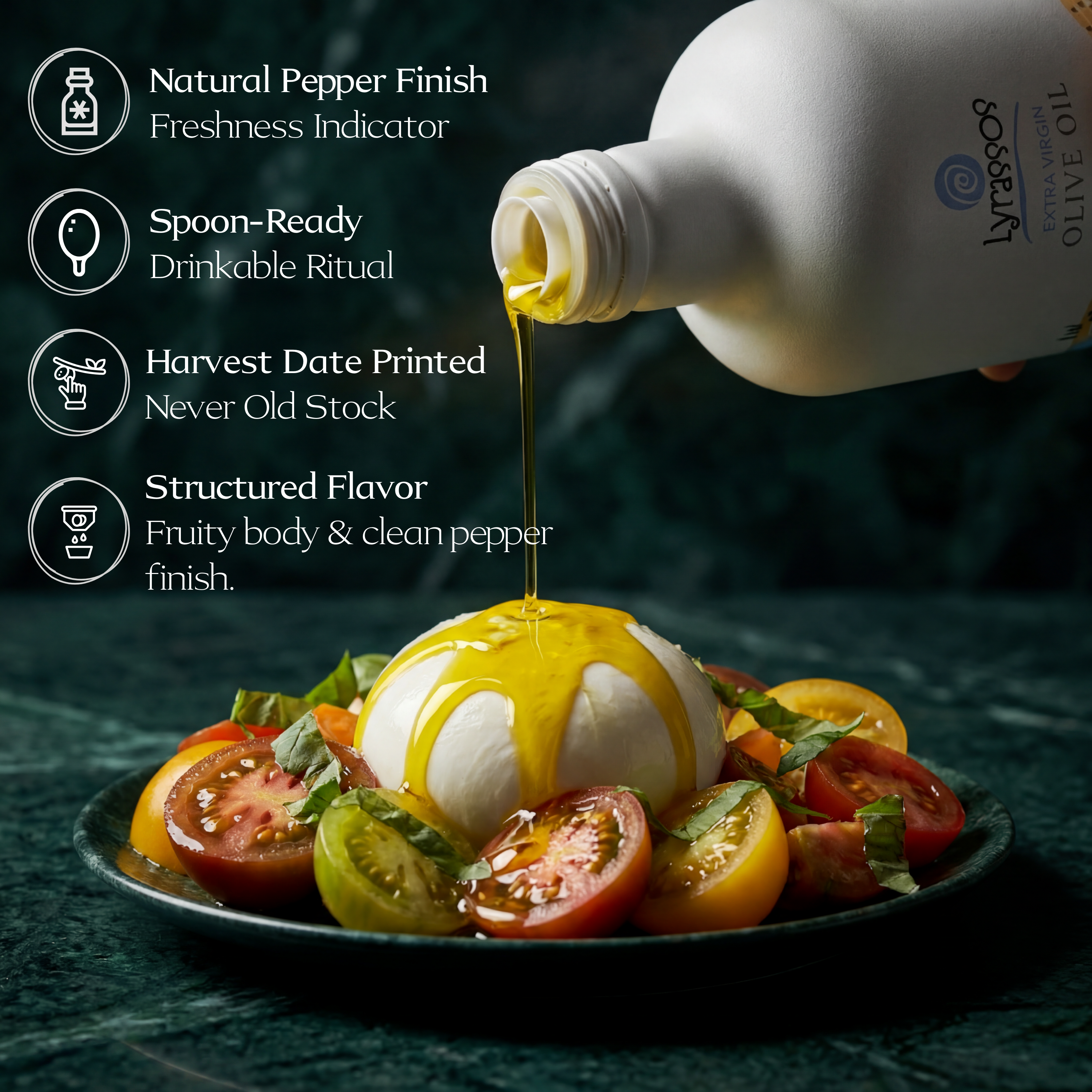 LYRASSOS Extra Virgin Olive Oil 500ml (16.9 fl oz) | High Polyphenol EVOO, Cold Pressed, Early Harvest, Rich Flavor