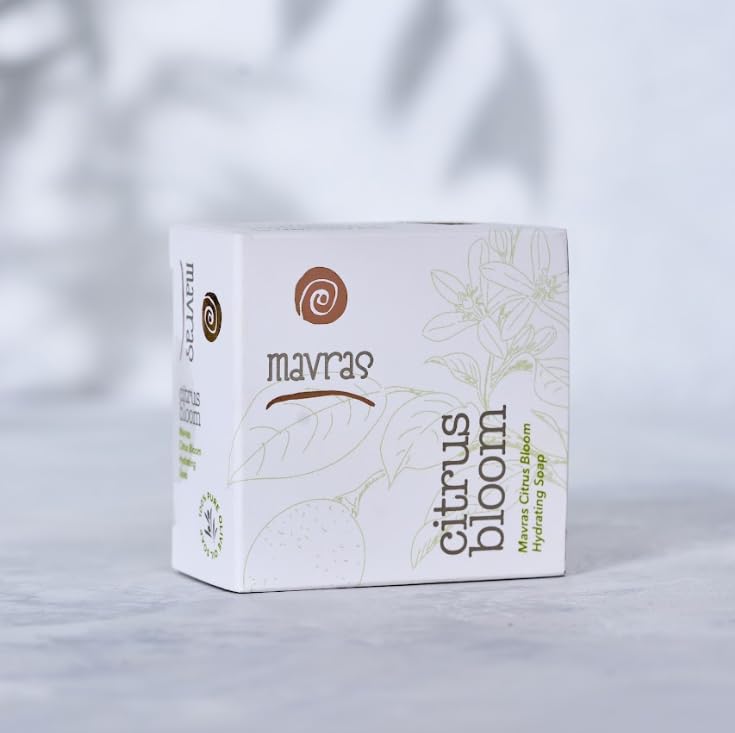 Mavras Citrus Bloom Hydrating Olive Oil Soap Bar 150g | Zesty Citrus Essential Oil Blend | Brightening Daily Face & Body Cleansing Soap | Vegan, Cruelty-Free, Handmade in Türkiye
